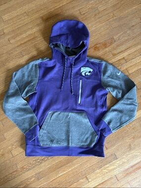 Nike Purple and Gray Kansas State Hoodie with Wildcats Logo